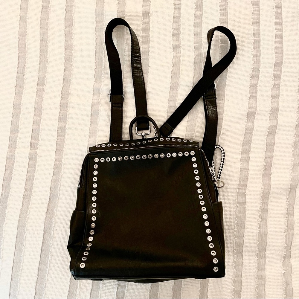 JOSEKO Convertible Satchel Shoulder Bag / Studded Backpack / Leather Travel Bag